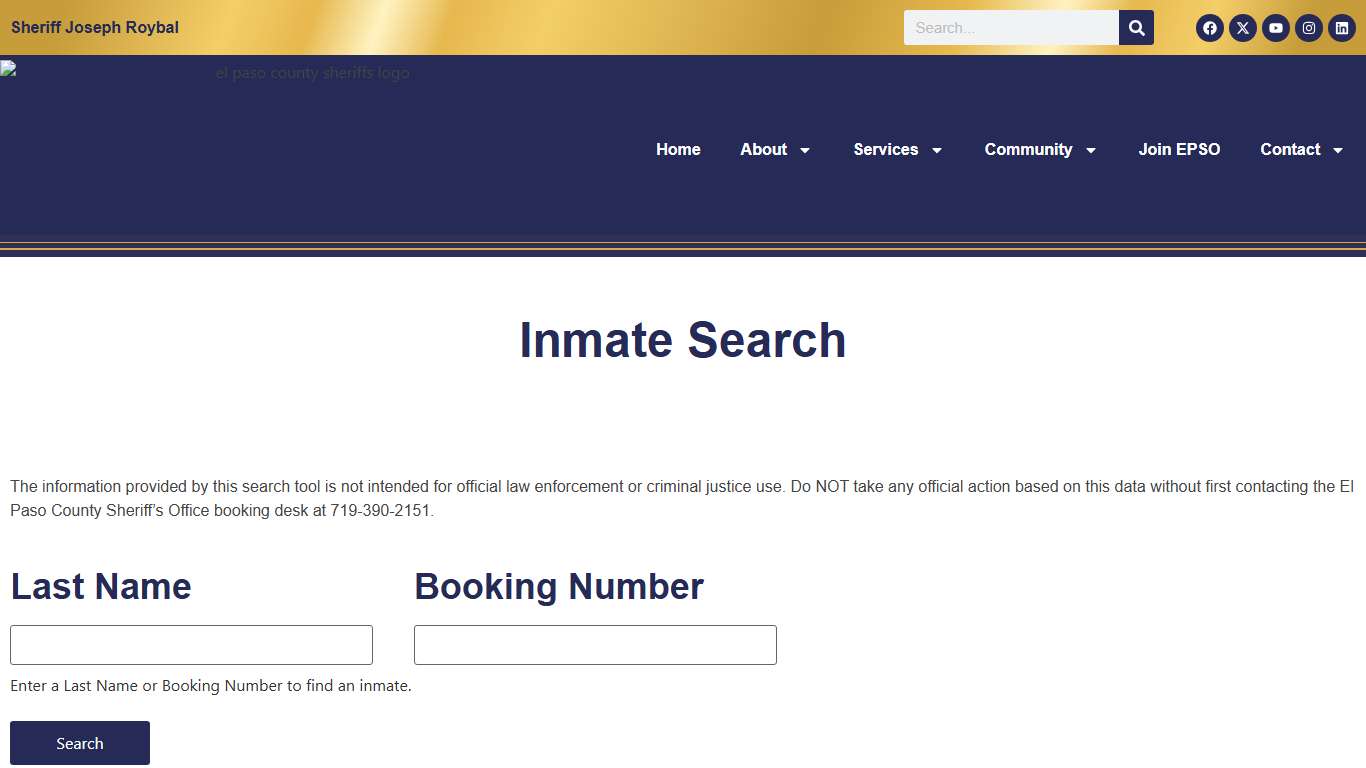 Search for Inmates – El Paso County Sheriff’s Office